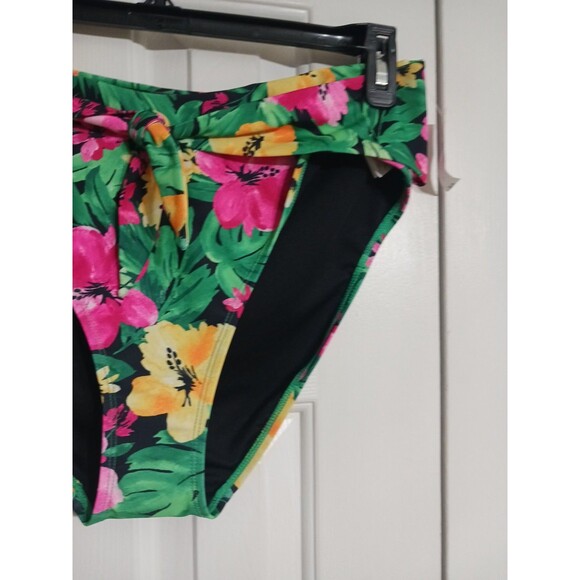NWT Women's Old Navy High Waisted Bikini Swim Bottoms Size L  Tropical - Picture 8 of 9